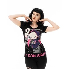 Cupcake Cult T-Shirt I Can Wait Grim Reaper Geist Cute Kawaii Goth Gothic Grufti