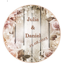 Tortenaufleger Hochzeit essbar Fondant rund 20cm durchmesser Hochzeit Vintage