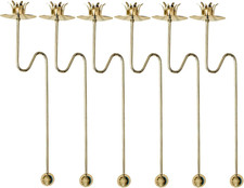 6Er Set Baumkerzenhalter Balancehalter Gold Glänzend Für Baumkerzen | Pendelkerz