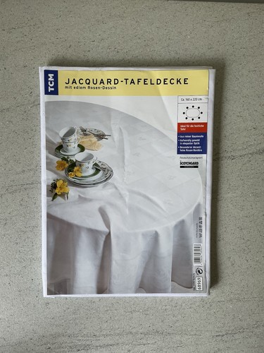 Jacquard tafeldecke weiß - tafeldecke,