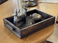 Altes Holztablett Tablett Massiv-Holz  Schublade Landhaus  Shabby