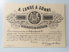 Lange söhne uhrenfabrik - lange, &