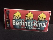 Berliner Kindl Flaschenbiere kleines gewölbtes Blechschild 5,3 x 11 cm Türschild