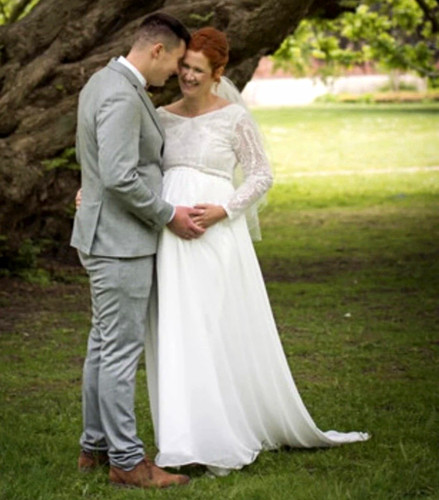 Brautkleid weiß linie - brautkleid, a-linie