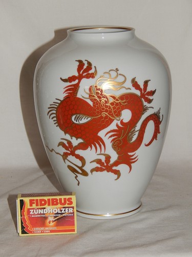 Vase roter ming drache - vase,