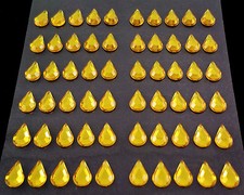 selbstklebende Schmucksteine/ Glitzersteine Tropfen 5 x 8 mm goldgelb