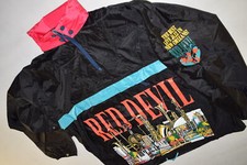 RED DEVIL Regen Jacke Windbreaker Vintage Jacket Rain Wear Nylon New Orleans XL