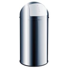 Helit H2401700 - Push-Abfallbehälter "the dome" 30 L, silber - 2. Wahl