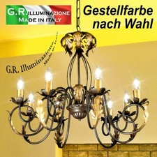 Pendelleuchte modern vintage Pendellampe 8 L. Lampe brüniert - Elfenbein TANITA