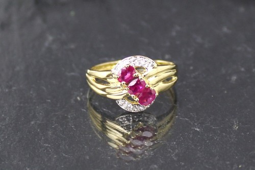 Saphir rubin goldring - goldring,, 750er