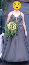 Schützenfestkleid mit Glitzer in grau , Gr.44 /46