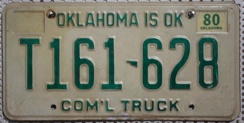 Oklahoma nummernschild 1980 - oklahoma,