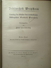 Fedor von Zoblitz, Gotthilf Weisstein, Bibliothek Weisstein, Bibliothek Katalog,