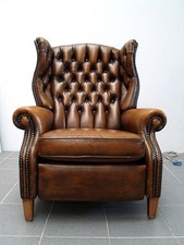 Chesterfield Sessel mit Liegefunktion Kult Vintage Original Ohrensessel Luxus 