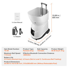 Uimoso Tennisballmaschine Ballwerfer Trainingspraxis 125km/h 150 Bälle Tragbar
