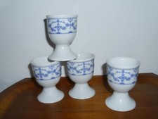 4 x Fuß Eierbecher Indischblau 6,5 cm hoch Strohblume