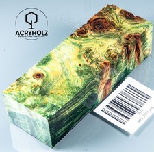 2074 Pappel Maser | 120x40x30 | Griffblock stabilisiert | ACRYHOLZ | Messergriff