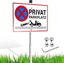 Privatparkplatz Schild 30x20 cm Alu mit Pfosten Parkverbot