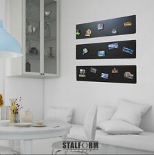 Magnettafel Stahl Magnetpinnwand Magnetisch Metallplatte Schwarz  80 x 22 cm
