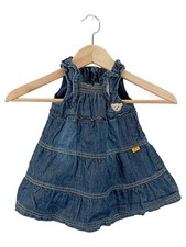STEIFF Jeanskleid Kinder Gr. 80 Blau Casual Rüschen Baumwolle