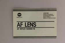 Minolta AF Lens AF Reflex 500mm F8 Anleitung manual DE EN FR ES (13100225)
