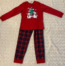 Unisex Kinder  Schlafanzug Gr. 122, Farbe: Rot/ Kariert