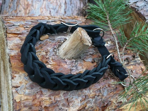 Einfarbiges fettlederhalsband - einfarbiges,