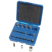 Steckschlüssel Bit Satz TORX E-Profil  E6-16 + T-Profil T10-55 Einsätze 17-tlg.