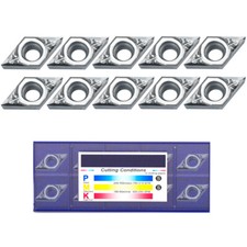 10Stk Wendeschneidplatten Wendeplatten DCGT07 11 für Alu Stahl Drehmeißel Drehen