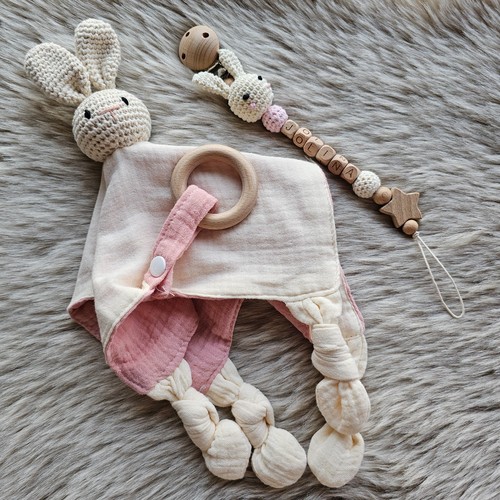 Schnullerkette set hase - set,