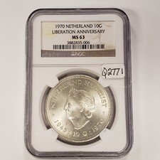 1970 Netherlands 10 Gulden