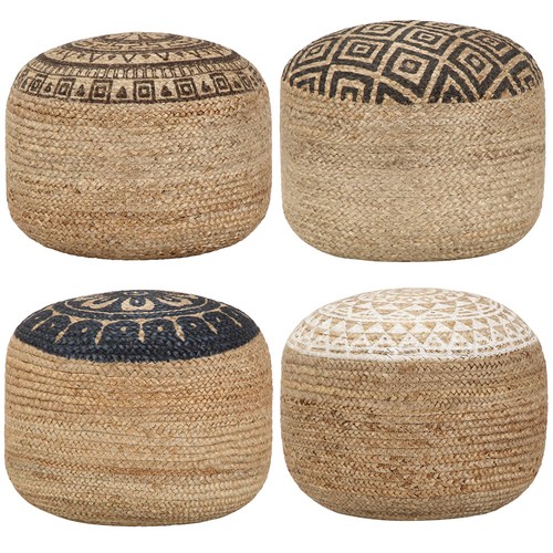 Handgefertigter sitzpuff jute - sitzpuff,