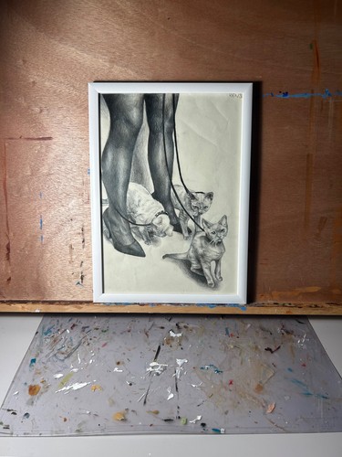Original fine art katzenmode - art,,