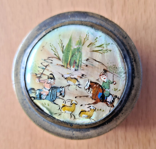 Dose mit deckel jagdszene - mit,
