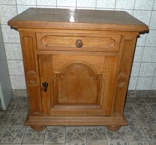 Vintage Kommode mittelgroß Nachttisch Schränkchen mit Schublade Eiche Abh. 40219