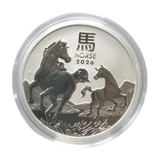 1 Oz Silber Australien Lunar III / Jahr des Pferdes 2026 ST/BU 9999 / 1 Dollar