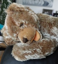 Steiff Teddy Mohair TOP Floppy Zotty liegend ca. 30 cm 60 er Jahre keine ID's