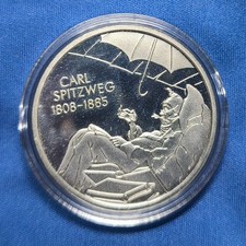 10 Euro Münze PP, 200. Geburtstag Carl Spitzweg, 2008, 925er Silber in Kapsel