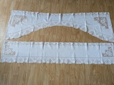 2 Scheibengardinen Bistrogardinen Fertiggardinen Gardinen Spitze Blumen 