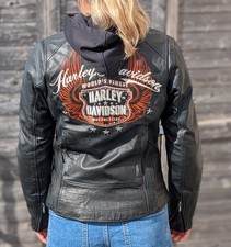 Harley Davidson Damen Lederjacke mit Innenjacke & Schulterpads, 98003-11VW