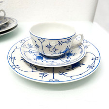 AW August Warnecke Friesisch Blau 1 Teetasse 3 tlg Tasse Untertasse Kuchenteller