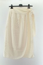 Zara Damen Rock Gr. S Creme Wickelrock Polyester #CY-58