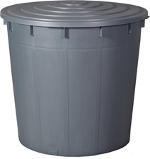 Regentonne rund mit Deckel und