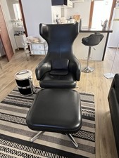 Vitra Grand Repos mit Ottoman Leder Schwarz