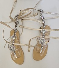 zehentrenner Gr. 40 Damen Gold / Strass. 