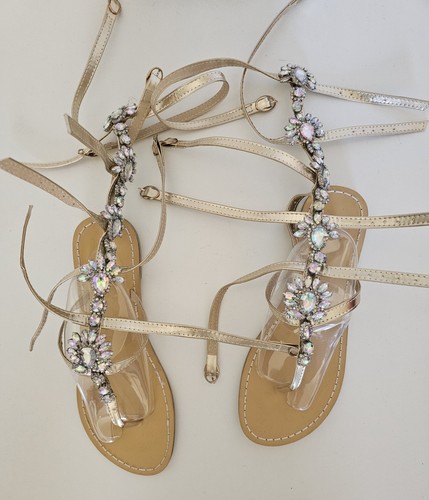 Zehentrenner damen gold - gr.,