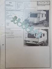 Anhänger Campinganhänger Wohnwagen Bürstner Club 380 TN KTA Vorlage f. Zulass.