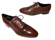 LORENZO BANFI  MILANO HERREN BUSINESS SCHUHE ELEGANT COGNAC LEDER UK8 EU42 #4-33