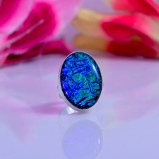 Triole Opal Edelstein 925 Sterling Silber Handgemacht Ring Alle Größen