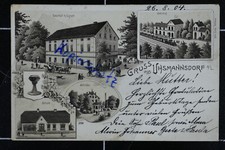 Litho Uhsmannsdorf 1904 Bahnpost Bahnhof Schule Gasthaus Rothenburg Görlitz